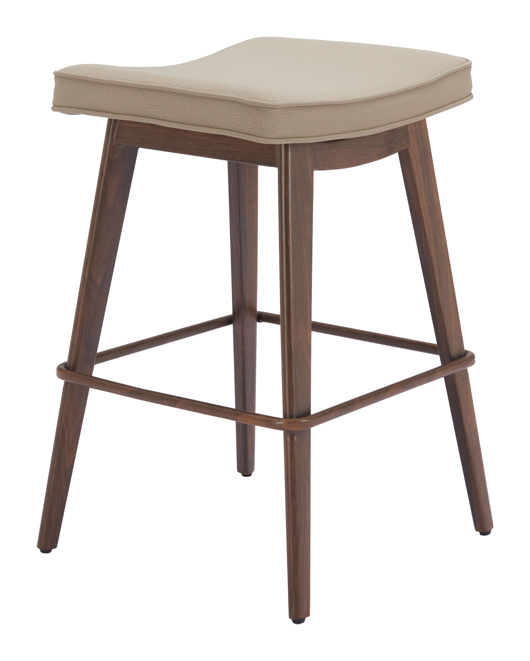 Divat Beige & Walnut Counter Stool (Set of 2) - Ornate Home