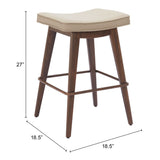 Divat Beige & Walnut Counter Stool (Set of 2) - Ornate Home