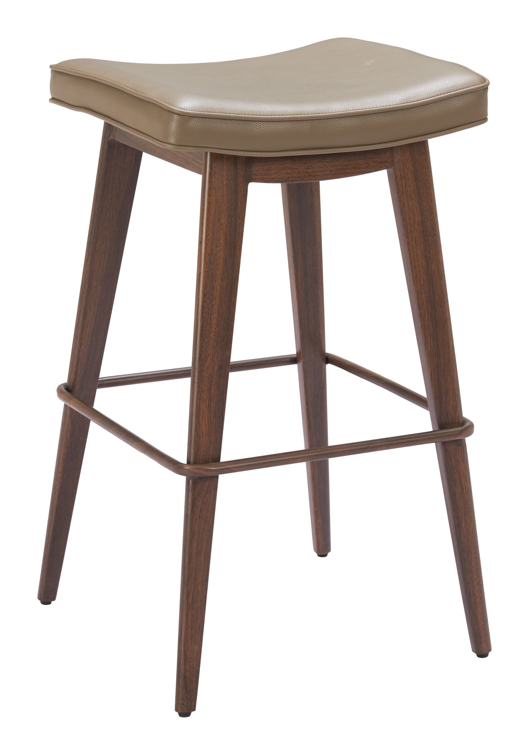 Divat Taupe & Walnut Barstool (Set of 2) - Ornate Home