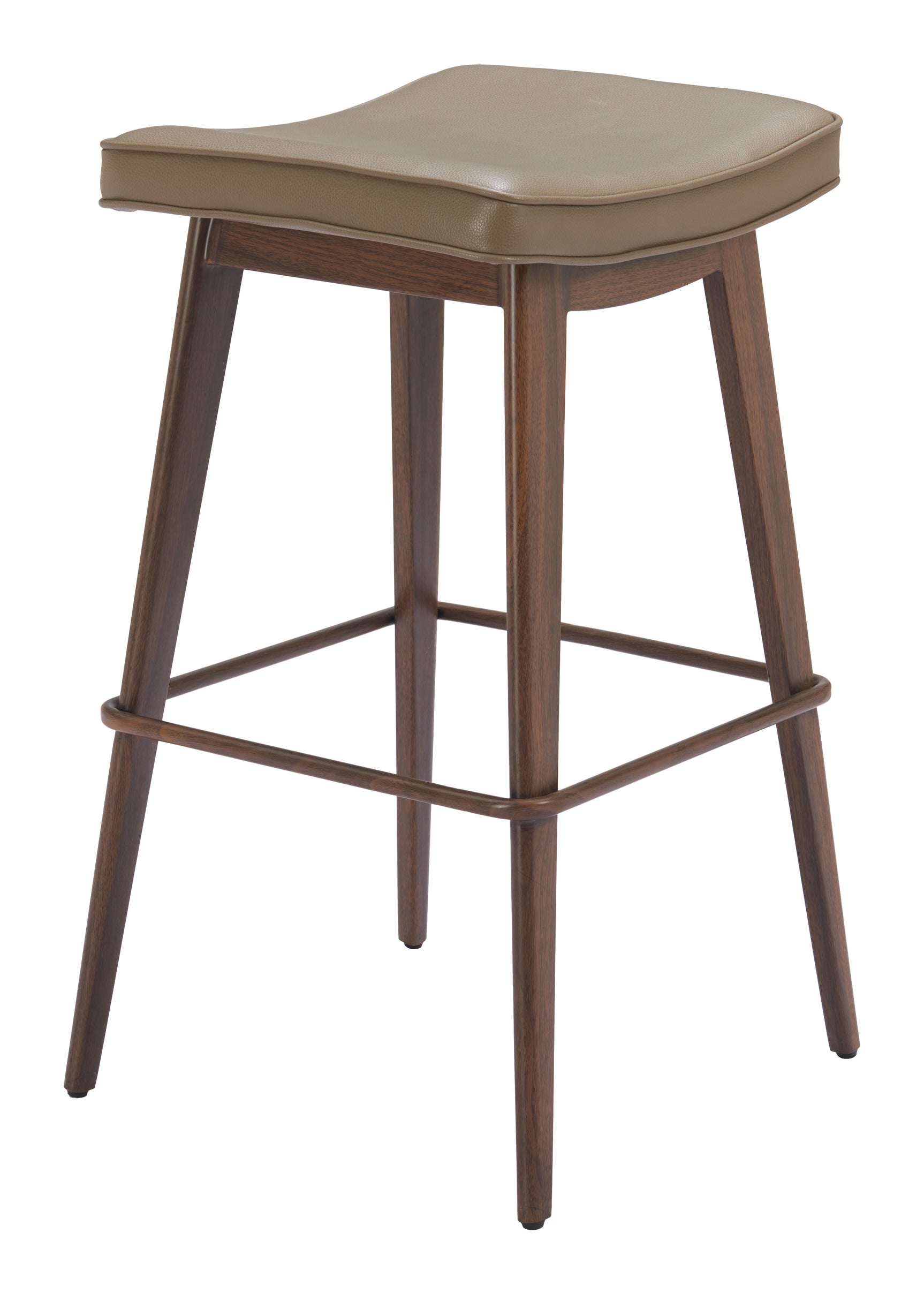 Divat Taupe & Walnut Barstool (Set of 2) - Ornate Home