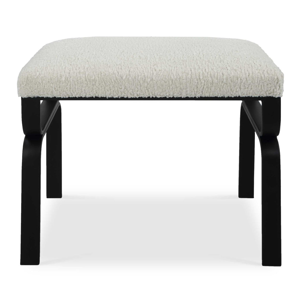 Diverge White Shearling Small Bench - Ornate Home