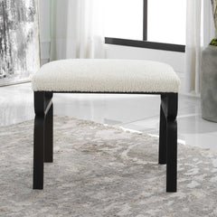 Diverge White Shearling Small Bench - Ornate Home