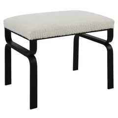 Diverge White Shearling Small Bench - Ornate Home