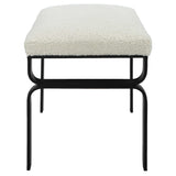 Diverge White Shearling Small Bench - Ornate Home