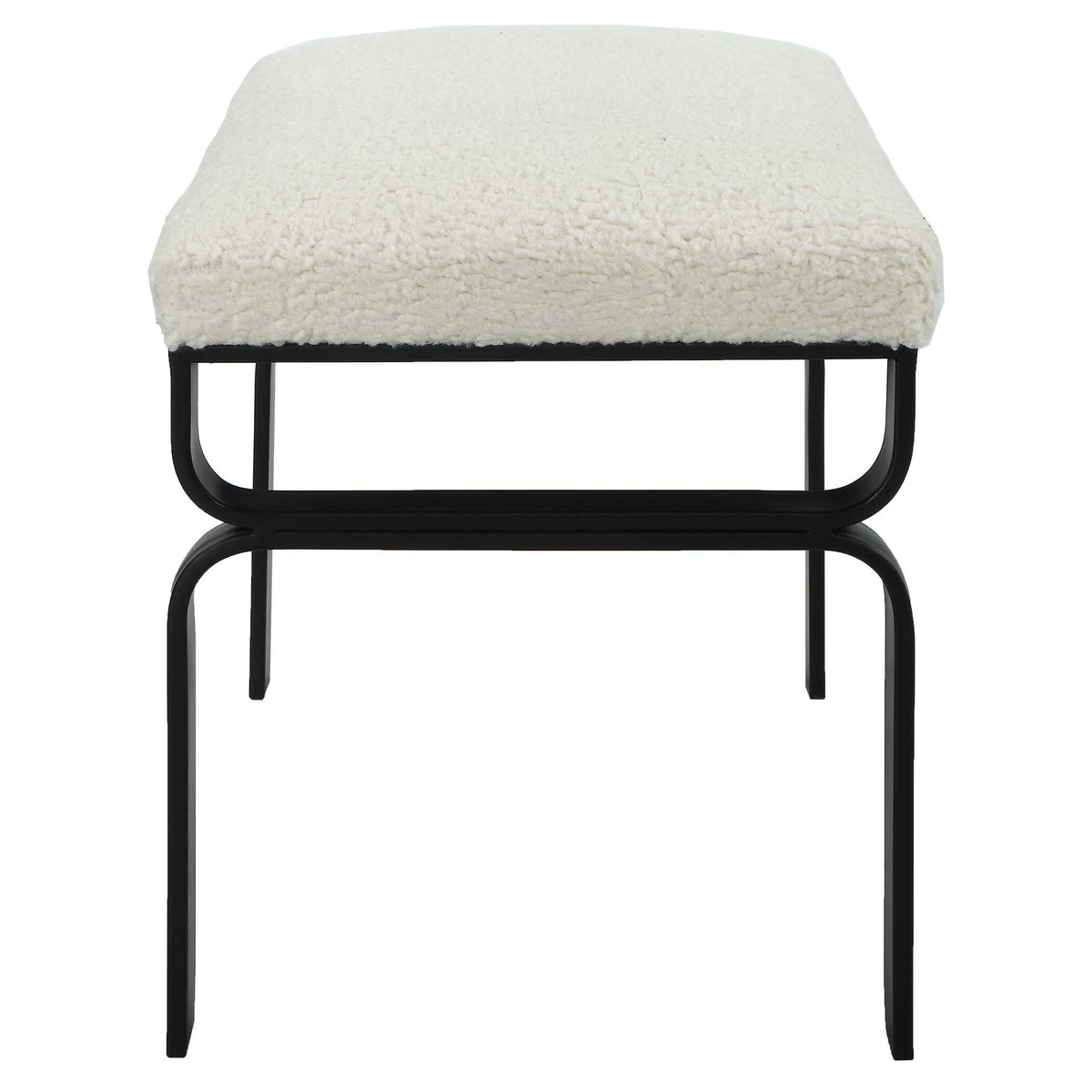 Diverge White Shearling Small Bench - Ornate Home