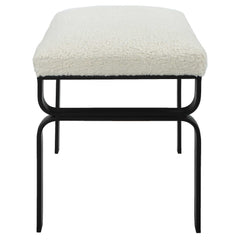 Diverge White Shearling Small Bench - Ornate Home