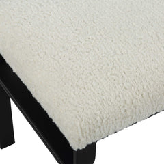 Diverge White Shearling Small Bench - Ornate Home