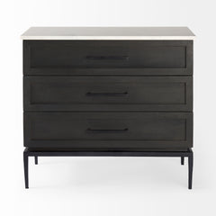 Divina Black-Brown/White/Black Wood Metal Base Accent Cabinet - Ornate Home