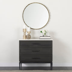 Divina Black-Brown/White/Black Wood Metal Base Accent Cabinet - Ornate Home
