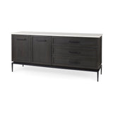 Divina Black-Brown/White/Black Wood Metal Base Sideboard - Ornate Home