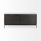 Divina Black-Brown/White/Black Wood Metal Base Sideboard - Ornate Home