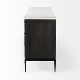 Divina Black-Brown/White/Black Wood Metal Base Sideboard - Ornate Home