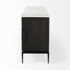Divina Black-Brown/White/Black Wood Metal Base Sideboard - Ornate Home