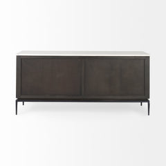 Divina Black-Brown/White/Black Wood Metal Base Sideboard - Ornate Home