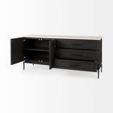 Divina Black-Brown/White/Black Wood Metal Base Sideboard - Ornate Home