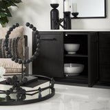 Divina Black-Brown/White/Black Wood Metal Base Sideboard - Ornate Home