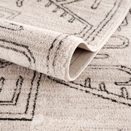 Divya Cream & Charcoal Area Rug - Clearance - Ornate Home