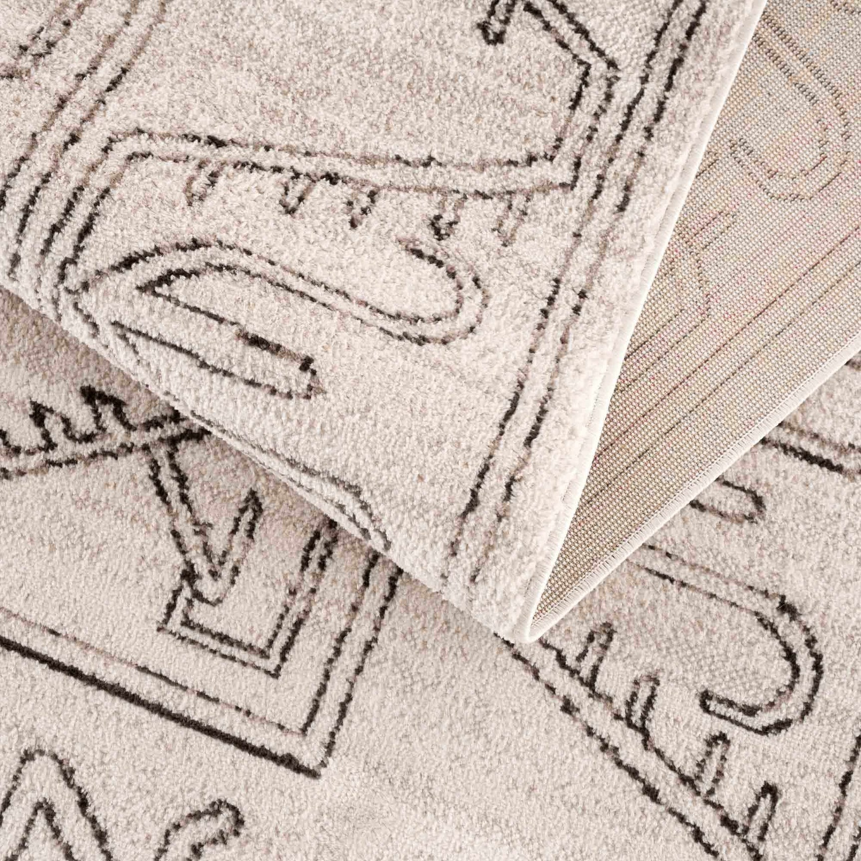 Divya Cream & Charcoal Area Rug - Clearance - Ornate Home