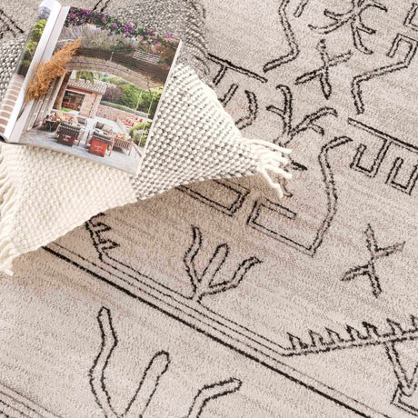 Divya Cream & Charcoal Area Rug - Clearance - Ornate Home