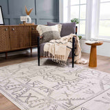 Divya Cream & Charcoal Area Rug - Clearance - Ornate Home