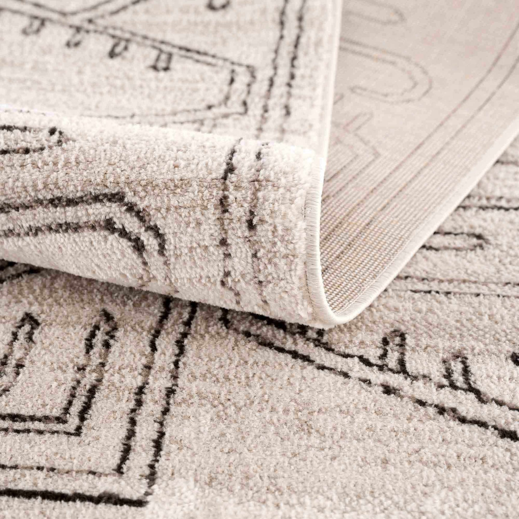 Divya Cream & Charcoal Area Rug - Clearance - Ornate Home