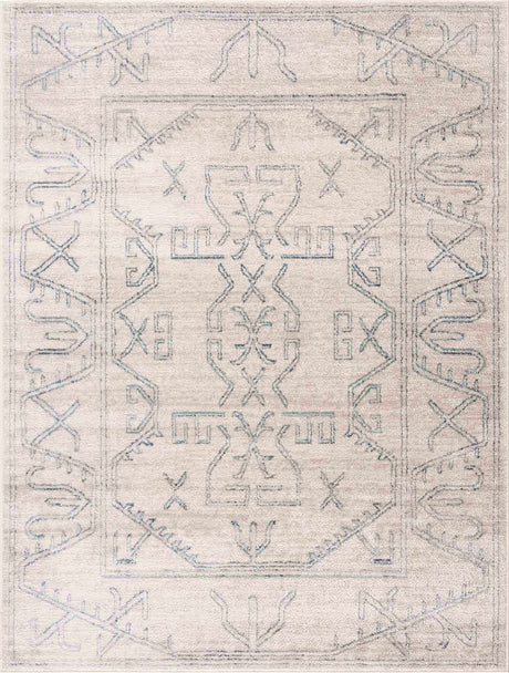 Divya Cream & Silver Blue Area Rug - Clearance - Ornate Home