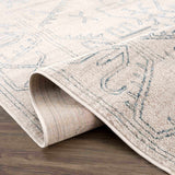 Divya Cream & Silver Blue Area Rug - Clearance - Ornate Home