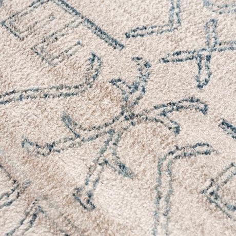 Divya Cream & Silver Blue Area Rug - Clearance - Ornate Home