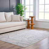 Divya Cream & Silver Blue Area Rug - Clearance - Ornate Home