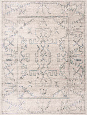 Divya Cream & Silver Blue Area Rug - Clearance - Ornate Home