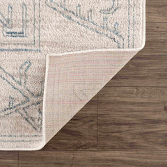 Divya Cream & Silver Blue Area Rug - Clearance - Ornate Home