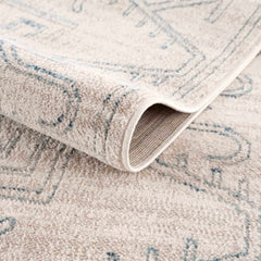 Divya Cream & Silver Blue Area Rug - Clearance - Ornate Home