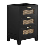 Dixie Black 24" Solid Wood Bathroom Vanity Cabinet (Sink Basin Not Included) - Ornate Home