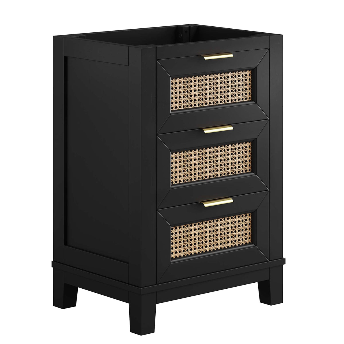 Dixie Black 24" Solid Wood Bathroom Vanity Cabinet (Sink Basin Not Included) - Ornate Home
