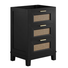 Dixie Black 24" Solid Wood Bathroom Vanity Cabinet (Sink Basin Not Included) - Ornate Home