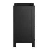 Dixie Black 24" Solid Wood Bathroom Vanity Cabinet (Sink Basin Not Included) - Ornate Home