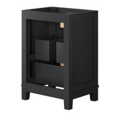 Dixie Black 24" Solid Wood Bathroom Vanity Cabinet (Sink Basin Not Included) - Ornate Home