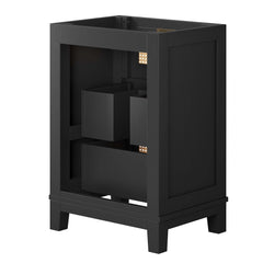 Dixie Black 24" Solid Wood Bathroom Vanity Cabinet (Sink Basin Not Included) - Ornate Home