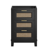 Dixie Black 24" Solid Wood Bathroom Vanity Cabinet (Sink Basin Not Included) - Ornate Home
