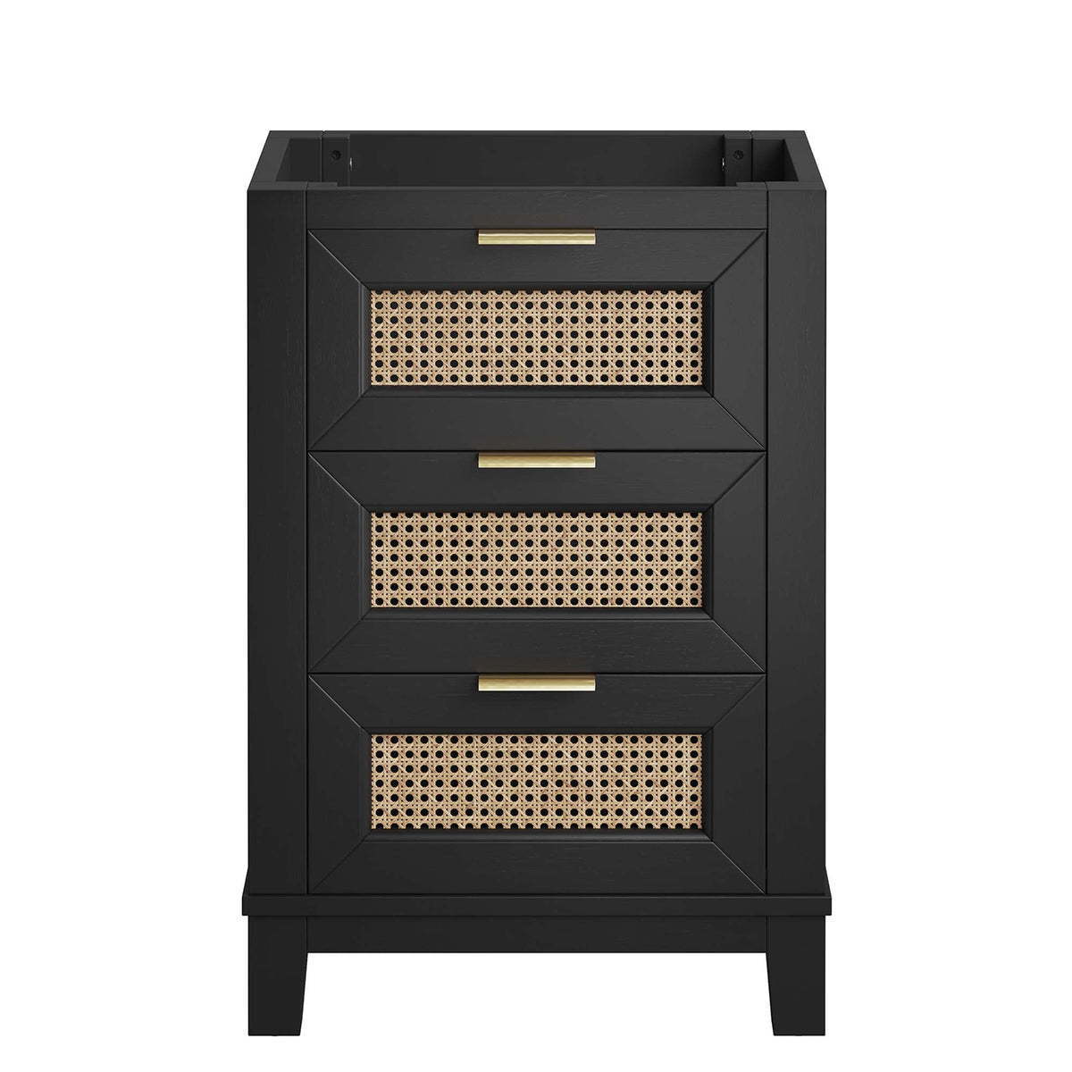 Dixie Black 24" Solid Wood Bathroom Vanity Cabinet (Sink Basin Not Included) - Ornate Home