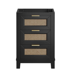 Dixie Black 24" Solid Wood Bathroom Vanity Cabinet (Sink Basin Not Included) - Ornate Home