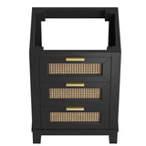 Dixie Black 24" Solid Wood Bathroom Vanity Cabinet (Sink Basin Not Included) - Ornate Home
