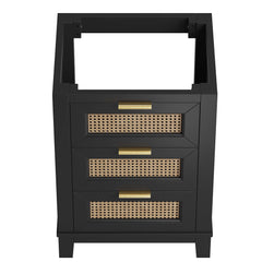 Dixie Black 24" Solid Wood Bathroom Vanity Cabinet (Sink Basin Not Included) - Ornate Home