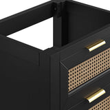 Dixie Black 24" Solid Wood Bathroom Vanity Cabinet (Sink Basin Not Included) - Ornate Home