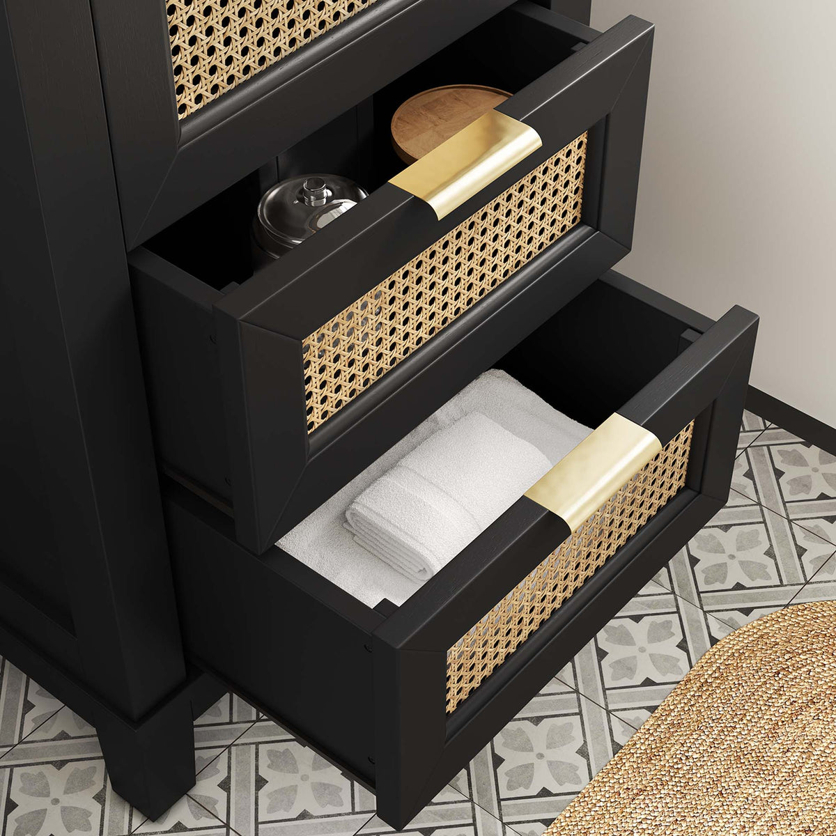 Dixie Black/White 24" Solid Wood Bathroom Vanity - Ornate Home