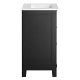 Dixie Black/White 24" Solid Wood Bathroom Vanity - Ornate Home