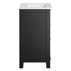 Dixie Black/White 24" Solid Wood Bathroom Vanity - Ornate Home