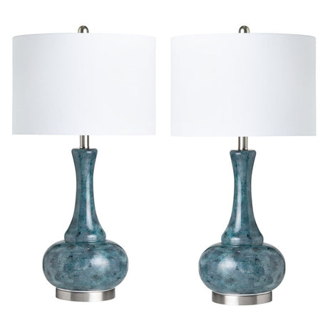 Dixon Teal Table Lamp (Set of 2) - Ornate Home