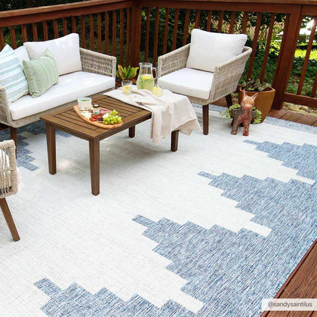 Djugun Blue Indoor & Outdoor Rug - Ornate Home