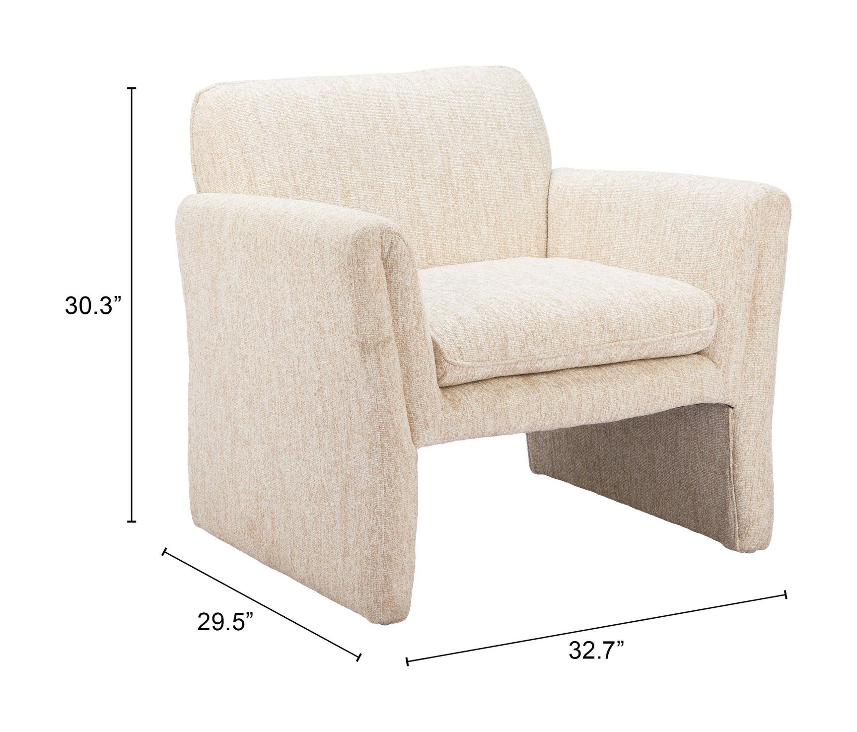 Dobra Oatmeal Beige Accent Chair - Ornate Home